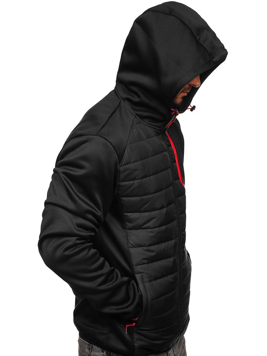 black lightweight jacket with hood