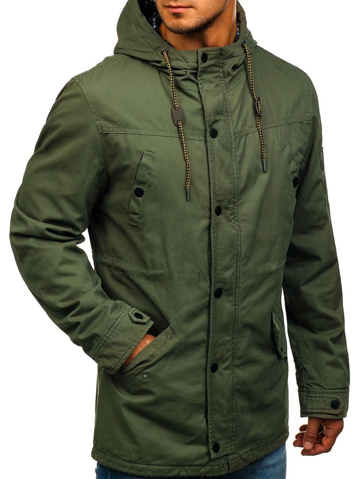 mens green lightweight parka