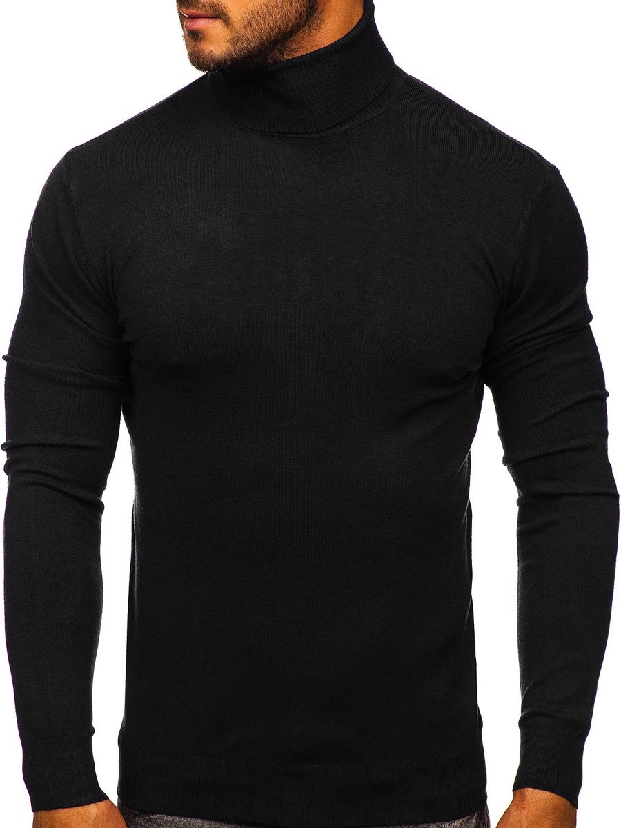 plain black roll neck