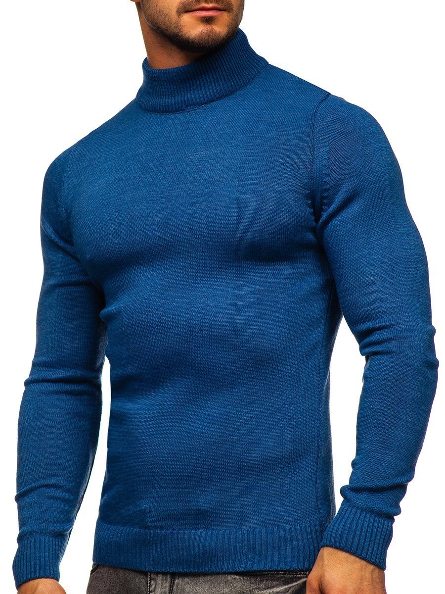 royal blue polo neck jumper