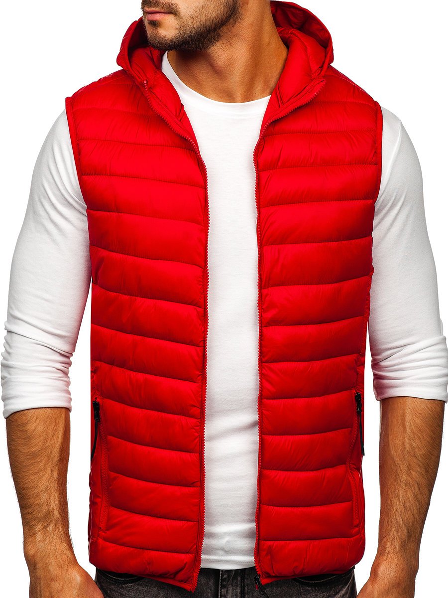 Men's Quilted Hooded Gilet Orange Bolf LY36