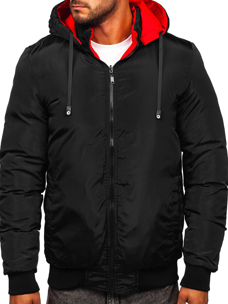 Men's Reversible Quilted Winter Jacket Red-Black Bolf 5M760 RED-BLACK