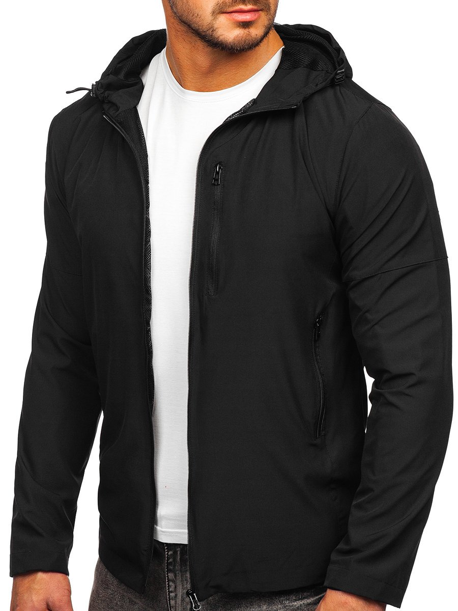 Regular Fit Windbreaker - Black - Men