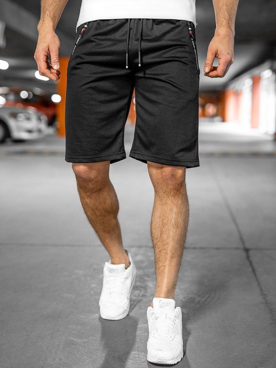 Men's Sweat Shorts Black Bolf JX503 BLACK