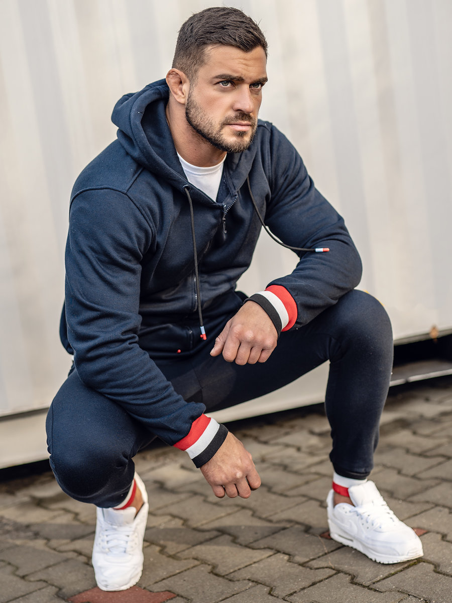 Men s Tracksuit with Hood Navy Blue Bolf 8C65 NAVY BLUE