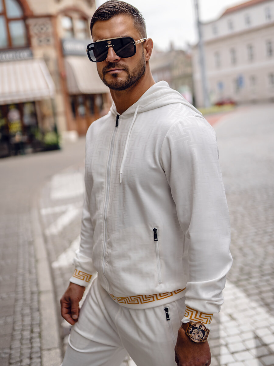 White tracksuit top on sale mens