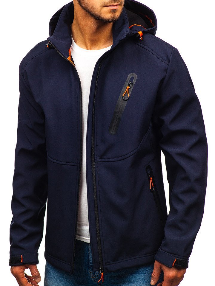 navy blue soft shell jacket