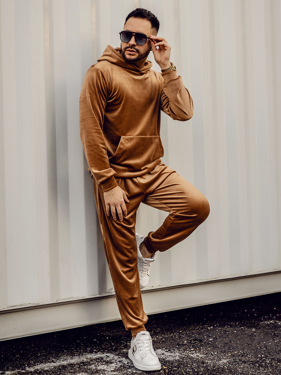 Velour hot sale tracksuit mens