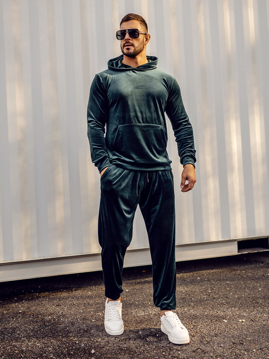 Suede tracksuit hot sale men