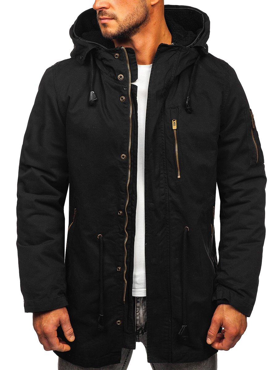 Men's Winter Parka Jacket Black Bolf 5283