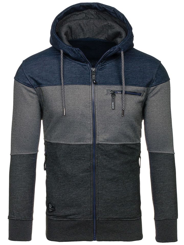 mens navy zip hoodie