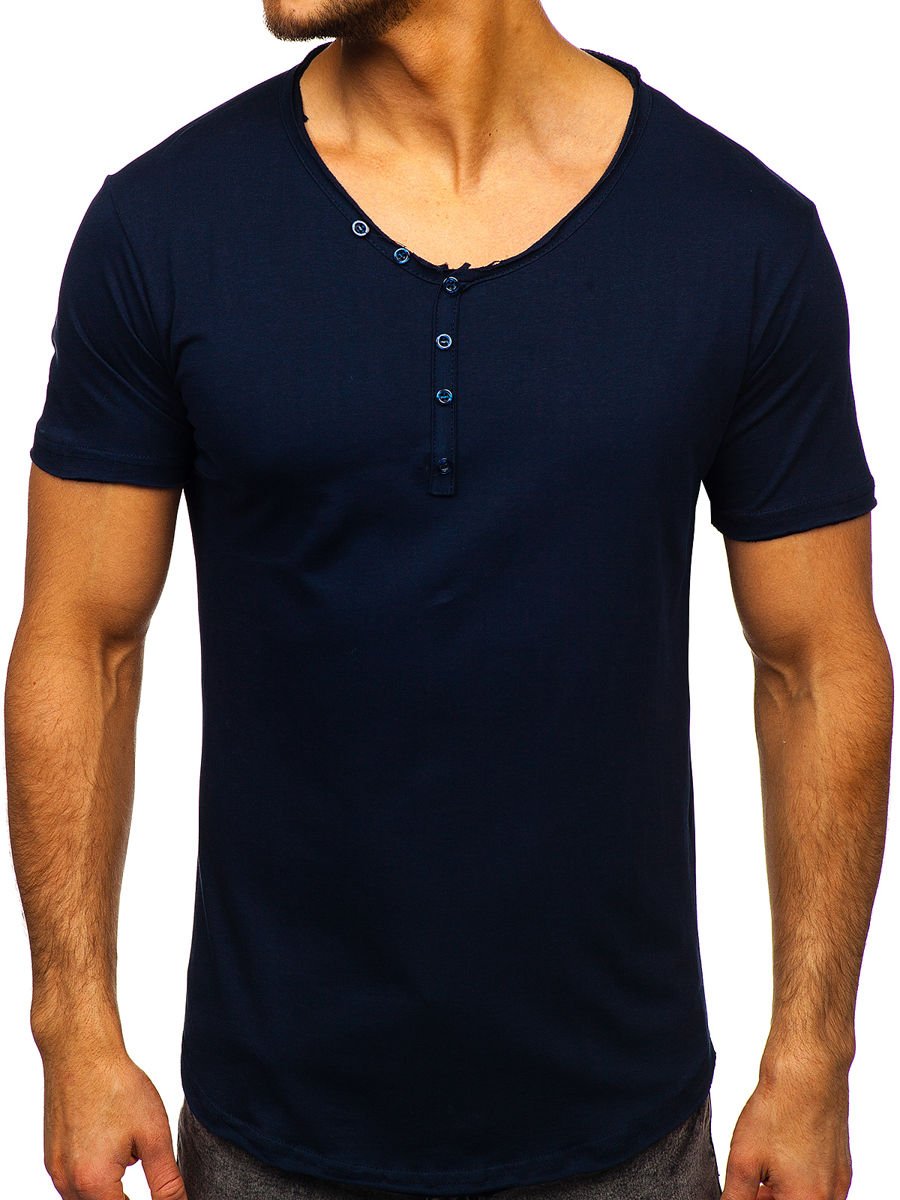 navy blue polo v neck t shirt