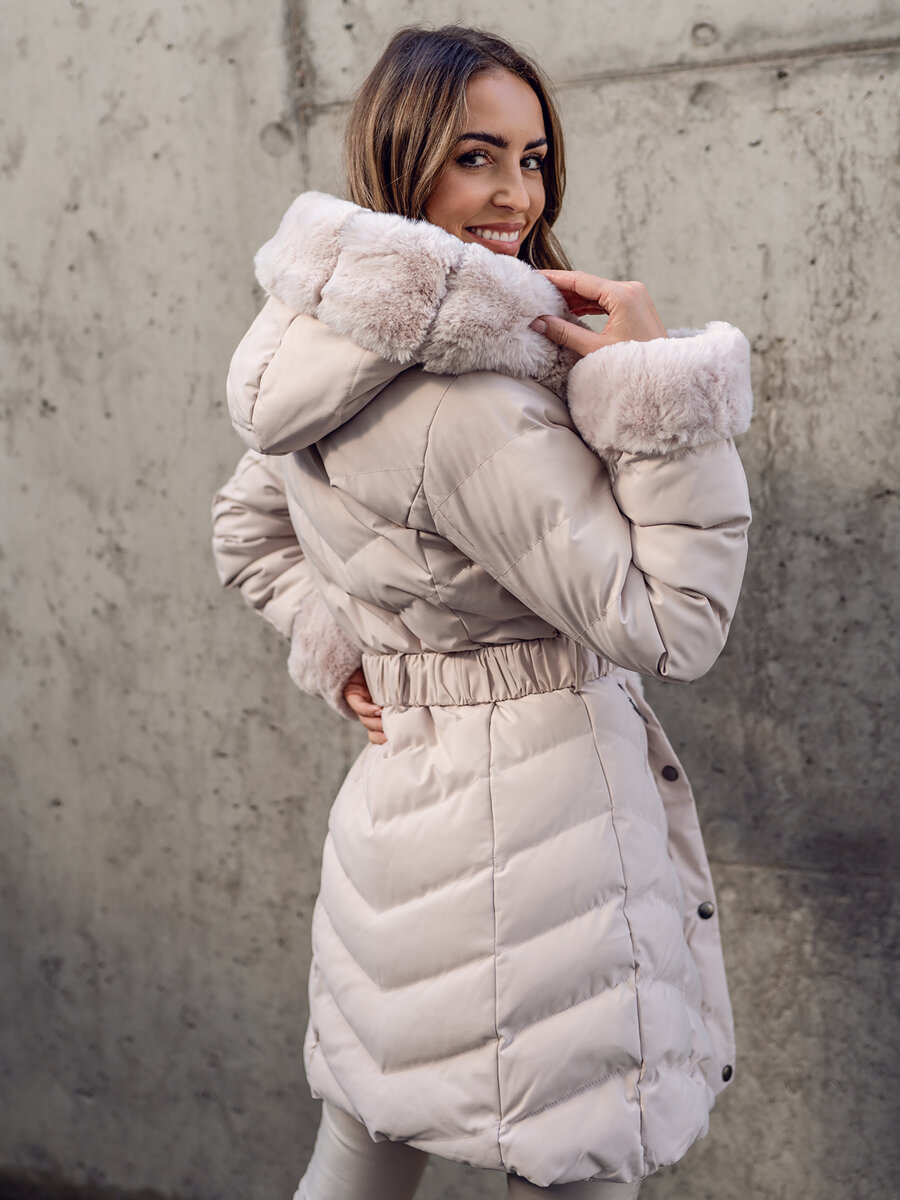 Beige winter jacket on sale womens