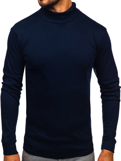 Men’s Basic Cotton Polo Neck Sweater Inky Bolf 535