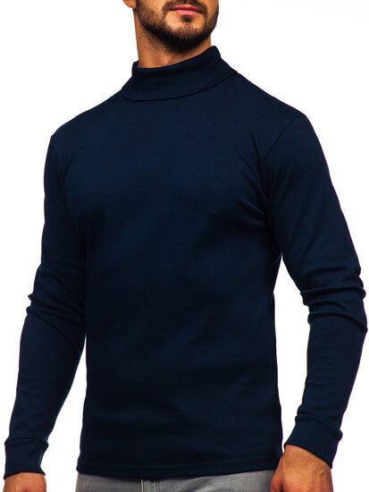 Men’s Basic Cotton Polo Neck Sweater Inky Bolf 535