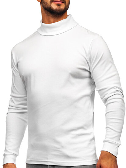 Men’s Basic Cotton Polo Neck Sweater White Bolf 535