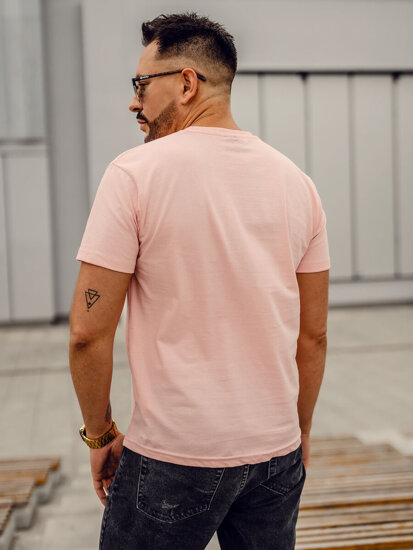 Men's Basic Cotton T-shirt Light Pink Bolf 192397A