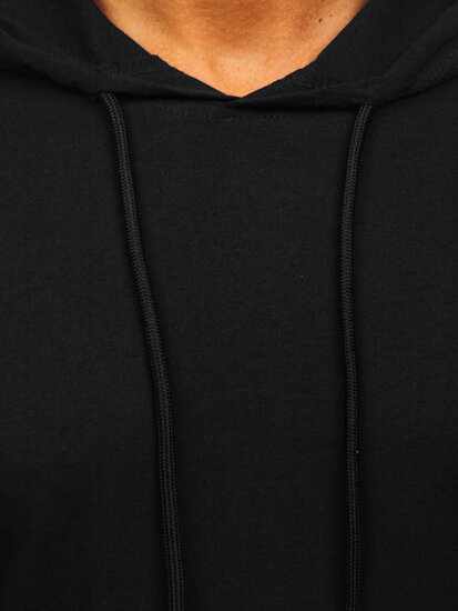 Men's Basic Cotton T-shirt with hood Black Bolf 14513