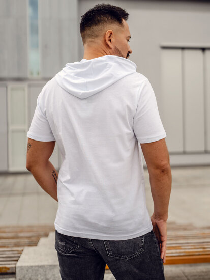 Men's Basic Cotton T-shirt with hood White Bolf 14513A