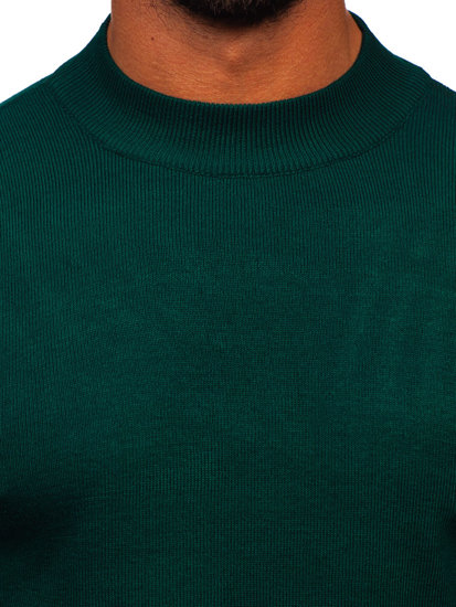 Men's Basic Half Polo Neck Sweater Green Bolf S8563