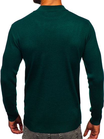 Men's Basic Half Polo Neck Sweater Green Bolf S8563