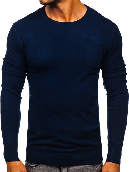 Men's Basic Jumper Navy Blue Bolf YY01