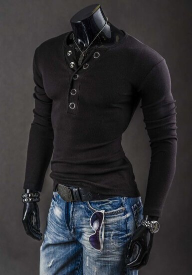 Men's Basic Long Sleeve Top Black Bolf 145362