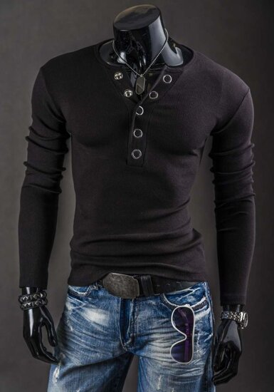 Men's Basic Long Sleeve Top Black Bolf 145362