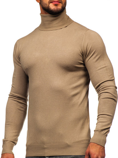 Men's Basic Polo Neck Camel Bolf W1-1728