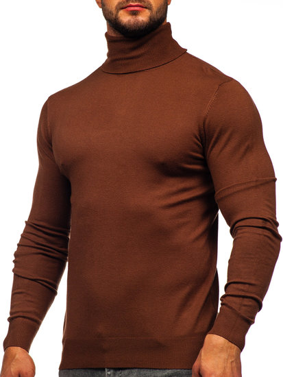 Men's Basic Polo Neck Chocolate Bolf W1-1728