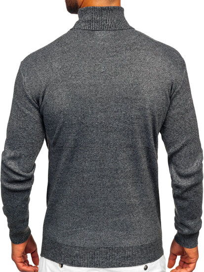 Men's Basic Polo Neck Sweater Anthracite Bolf S8730