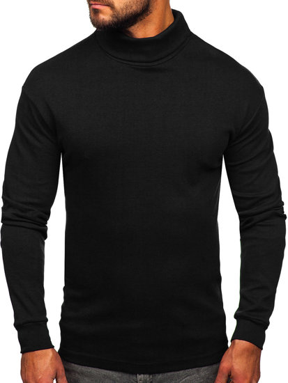 Men's Basic Polo Neck Sweater Black Bolf 145347-1