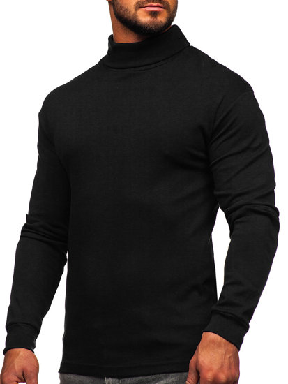 Men's Basic Polo Neck Sweater Black Bolf 145347-1