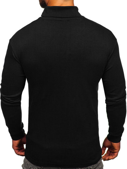 Men's Basic Polo Neck Sweater Black Bolf 145347-1