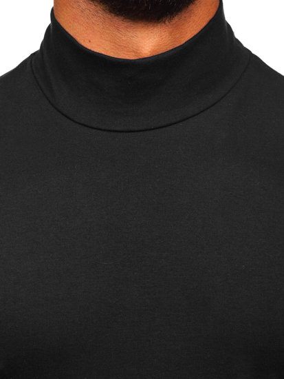 Men's Basic Polo Neck Sweater Black Bolf 145348