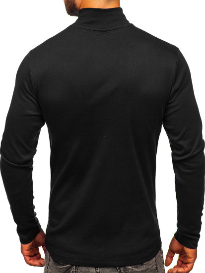 Men's Basic Polo Neck Sweater Black Bolf 145348