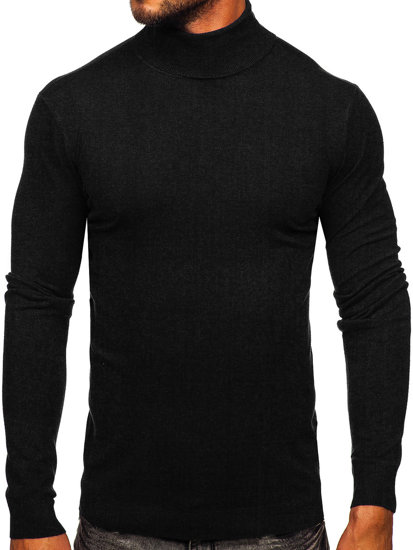 Men's Basic Polo Neck Sweater Black Bolf MMB600