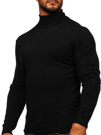 Men's Basic Polo Neck Sweater Black Bolf MMB600