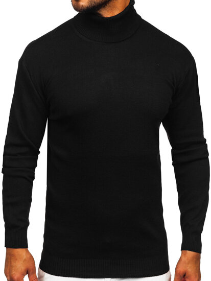 Men's Basic Polo Neck Sweater Black Bolf S8517