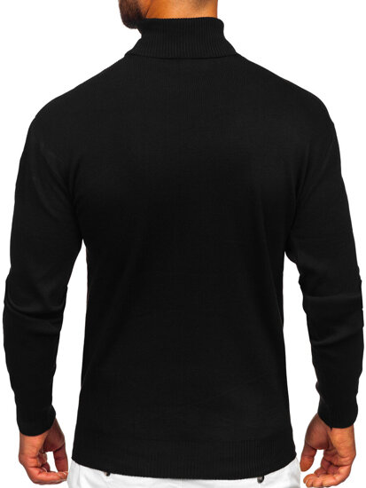 Men's Basic Polo Neck Sweater Black Bolf S8517