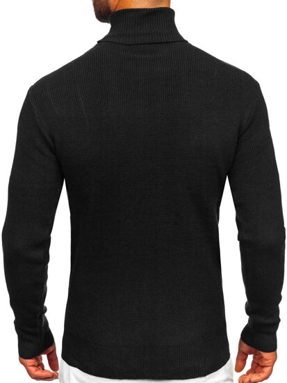 Men's Basic Polo Neck Sweater Black Bolf S8751