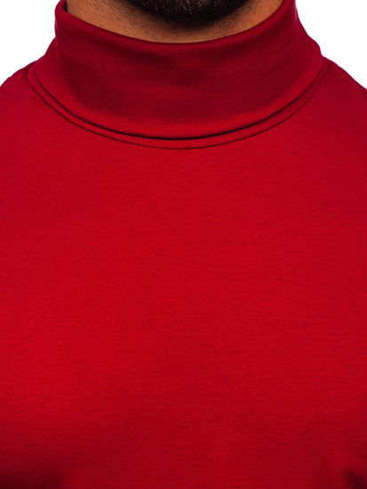 Men's Basic Polo Neck Sweater Claret Bolf 145347-1