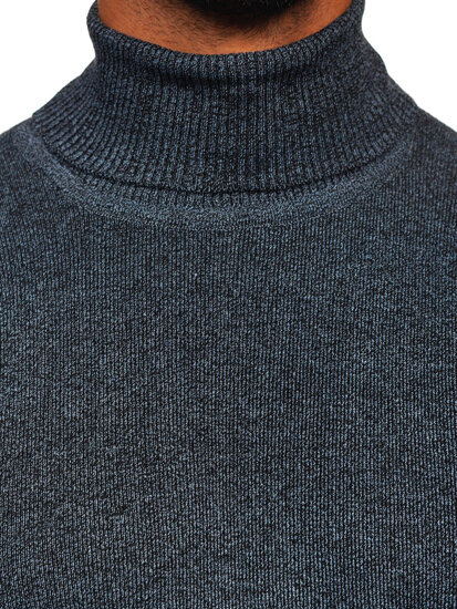 Men's Basic Polo Neck Sweater Graphite Bolf S8515