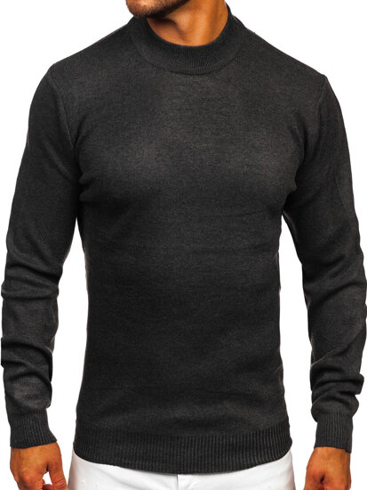 Men's Basic Polo Neck Sweater Graphite Bolf S8519