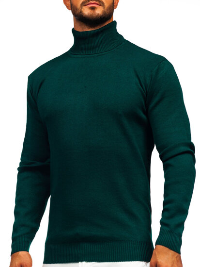 Men's Basic Polo Neck Sweater Green Bolf S8517