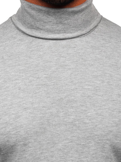 Men's Basic Polo Neck Sweater Grey Bolf 145347-1