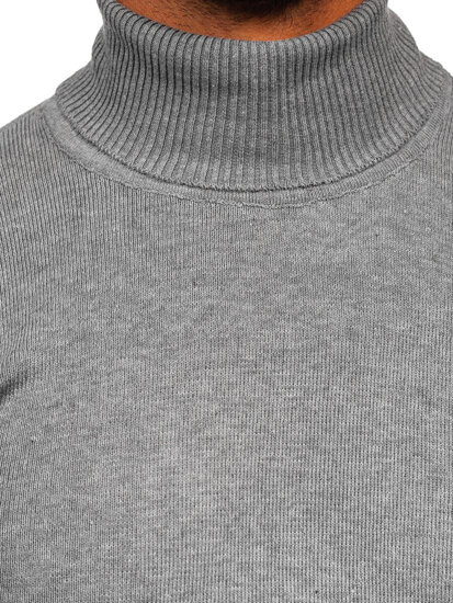 Men's Basic Polo Neck Sweater Grey Bolf S8517