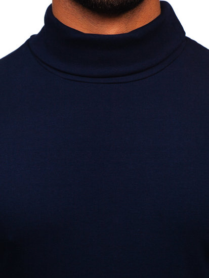 Men's Basic Polo Neck Sweater Navy Blue Bolf 145347-1