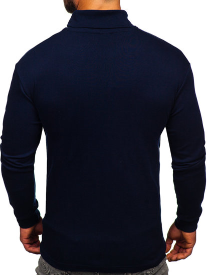 Men's Basic Polo Neck Sweater Navy Blue Bolf 145347-1