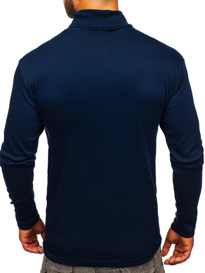 Men's Basic Polo Neck Sweater Navy Blue Bolf 145347